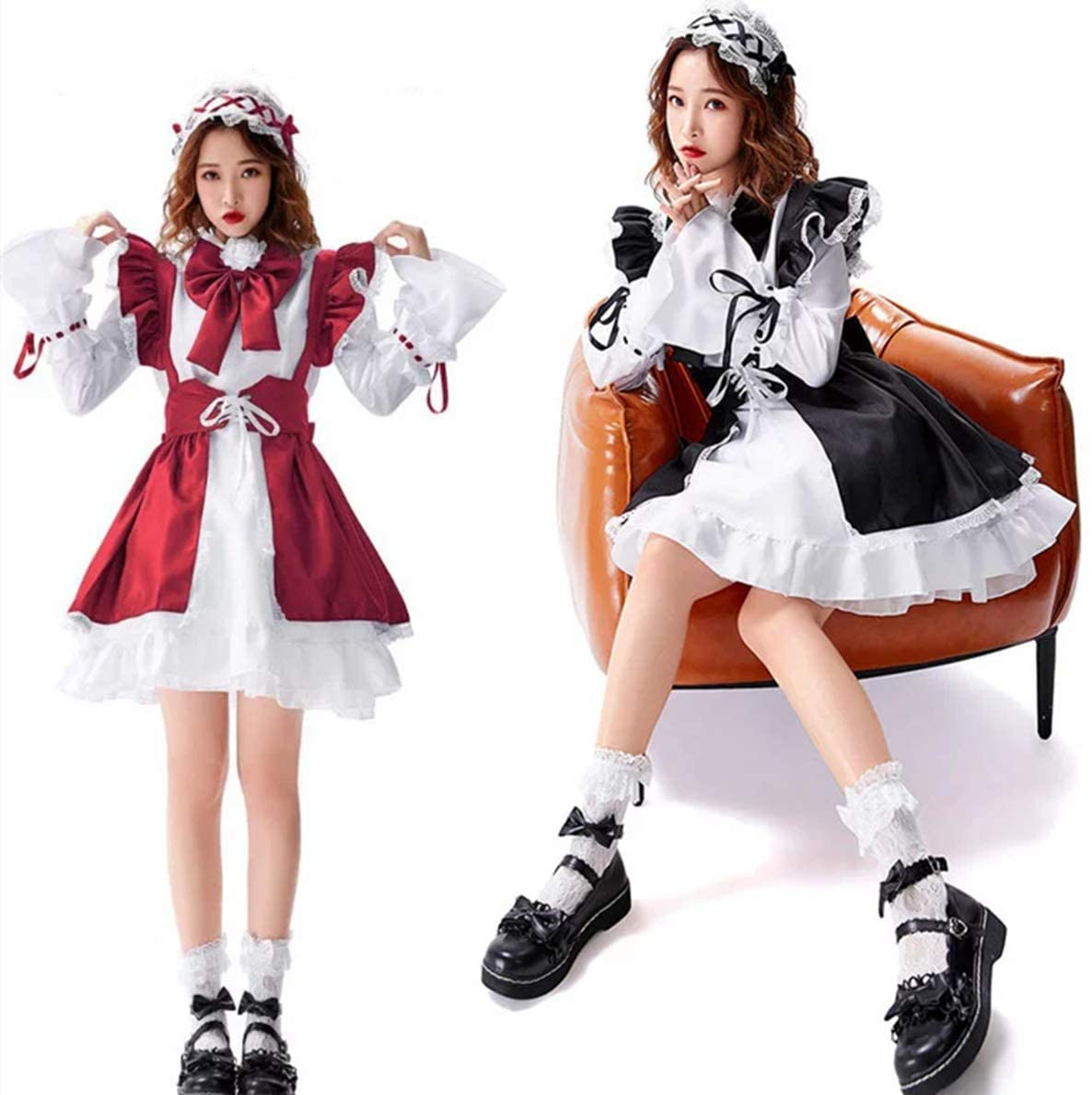 Amazon.co.jp: メイド服 コスプレ ゴスロリ ロリータ ワンピース 長袖
